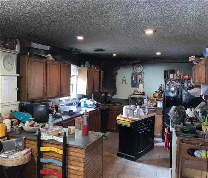 kitchen with smoke damage
