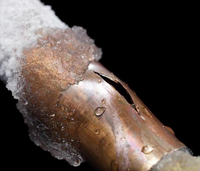 Frozen pipe causes damage